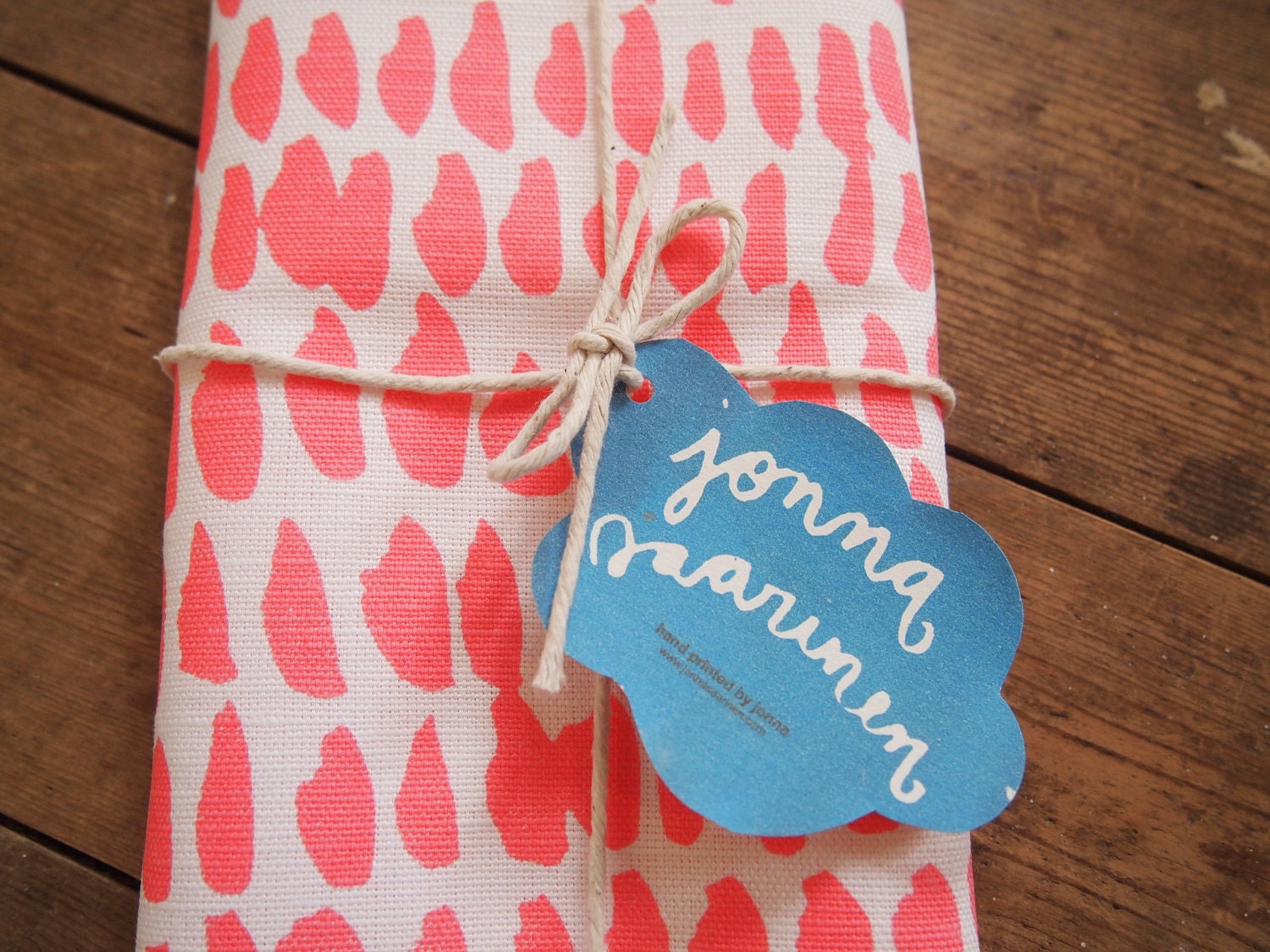 Hand printed 'Hundreds & Thousands' tea towel in 100% Linen