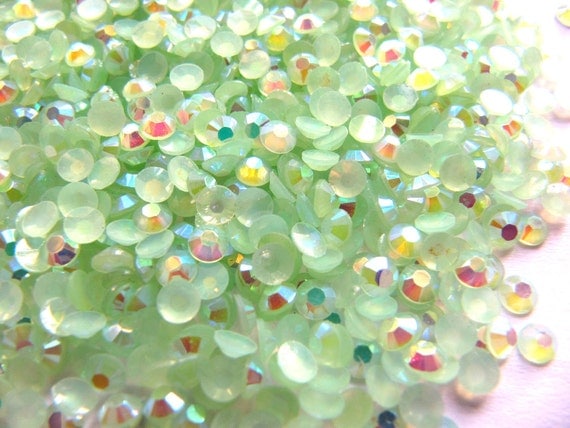 Bling 3mm Green AB Jelly Rhinestones 600 pcs Acrylic Flat back for Phone Case DIY