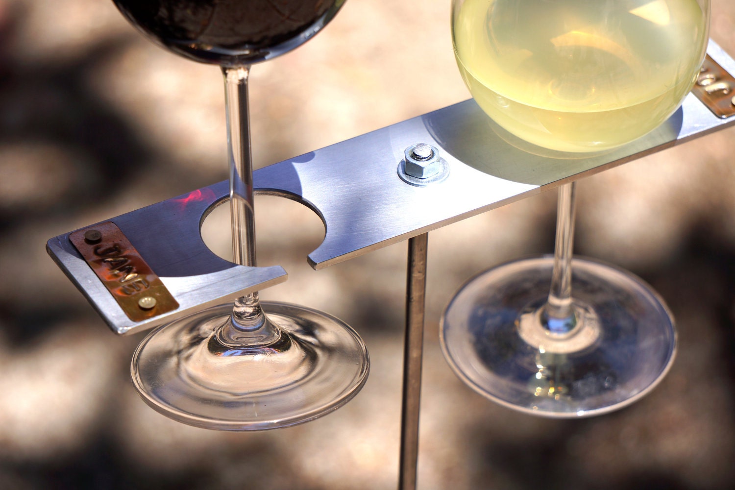 Boho Double Wine Glass Holder/ Garden Wine Holder