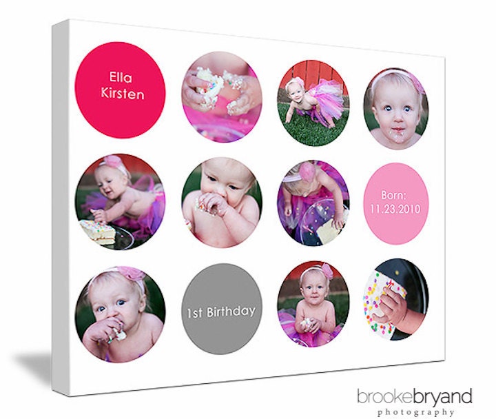 16"x20" Photo Collage Canvas (baby's 1st year, cake smash celebration)
