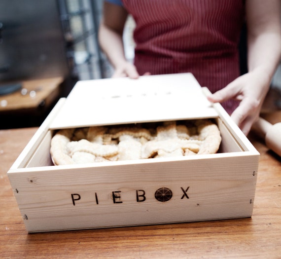 Store and transport pie with PieBox, a handcrafted reusable raw pine box