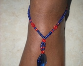 Blue and Red Anklet/Footlet.