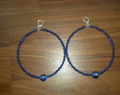 Whimsical Large Dark Blue Hoops