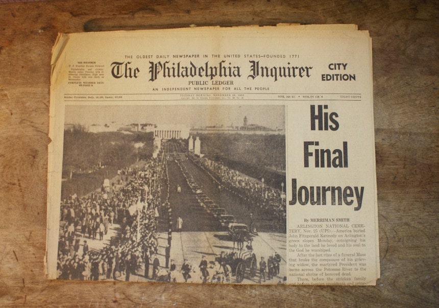 Three Vintage 1960s Newspapers - JFK Shot - Oswald Shot