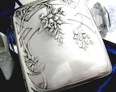 Antique Edwardian Art Nouveau Silver Cigarette Card Case Secessionist Offner
