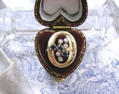 Vintage Diamond Sapphire Ring 14ct Gold Eames Modernist Design 1960's