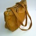 Cute Purse Mustard Camel Yellow Vintage Leather Shoulder Strap