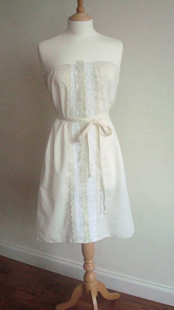 Upcycled Woman's Clothing Romantic Eco Style Little Dress Tunic OOAK