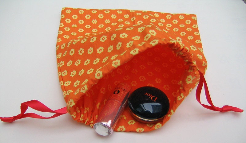 Upcycled Handmade Draw String Bag.Perfect for your Bento