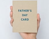 Letterpress Father's Day Card - Kraft Paper - Peacock Blue Ink