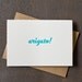 Letterpress Thank You Card - Arigato - Teal