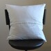 red and white striped pillow cover with gray appliqued heart, valentines day decor
