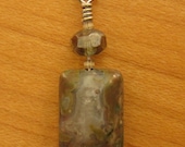 Earth Tone Pillow Agate Charm Necklace