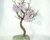 Purple  TREE FLOWERING  Home Decor Wire Beaded Sculpture