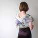 Silk chiffon scarf Hand painted Wedding accessories - White blue purple flowers - made TO ORDER