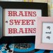Cross stitch sampler -- Brains Sweet Brains, Home Sweet Home style