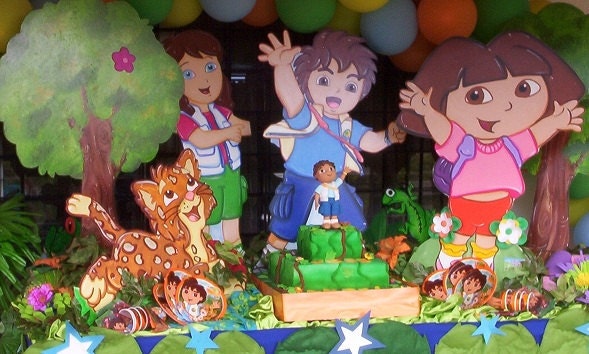 First Birthday Decoration Centerpiece, Dora, Princess, Cars, Elmo, Cat in the hat or any characters.Wood Standees Photo Props 3 ft high