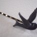 Violet Blackbird on an Antique Bronze Bobby Pin