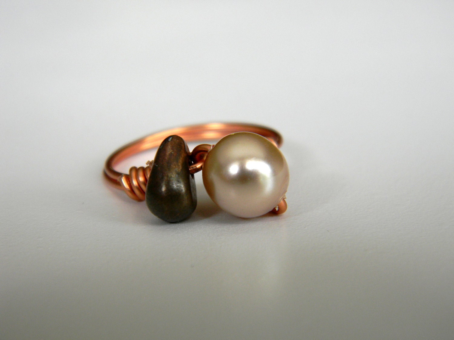 The Kella: Beaded Copper Ring
