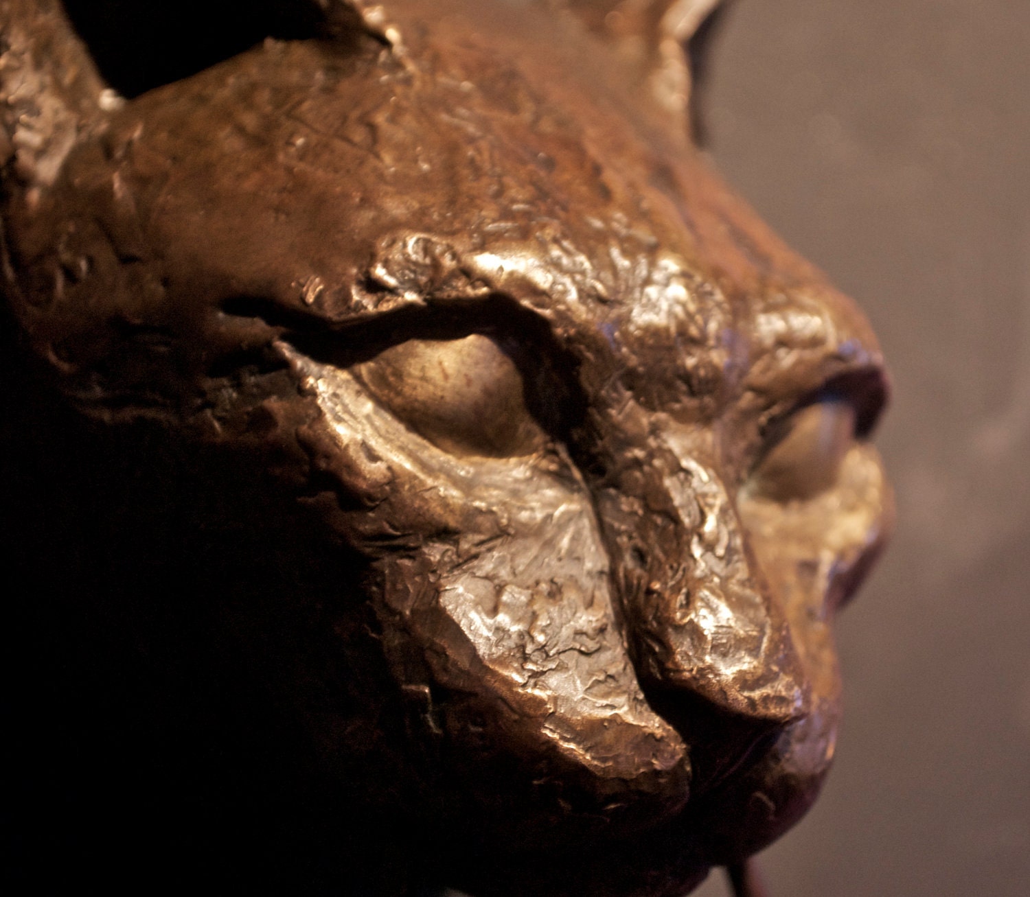 Cat Door Knocker Bronze Sculpture