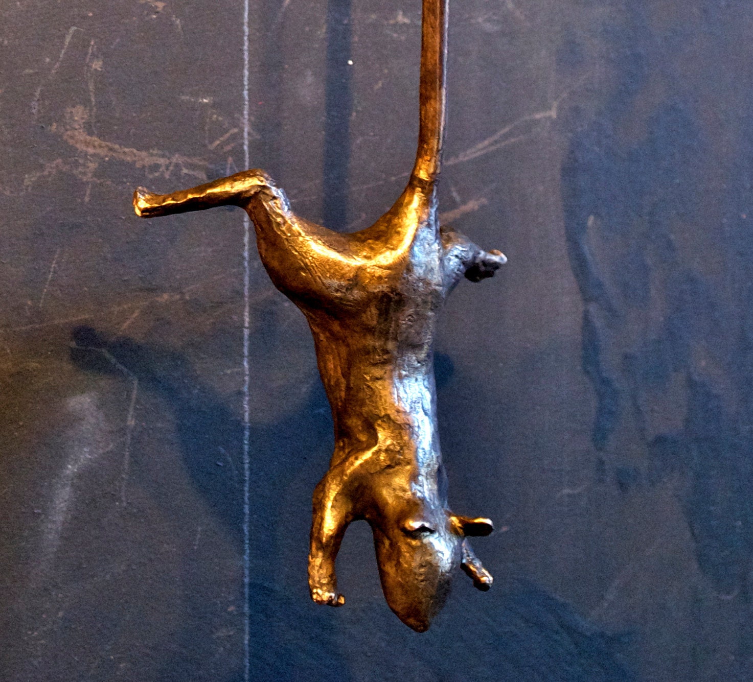 Cat Door Knocker Bronze Sculpture
