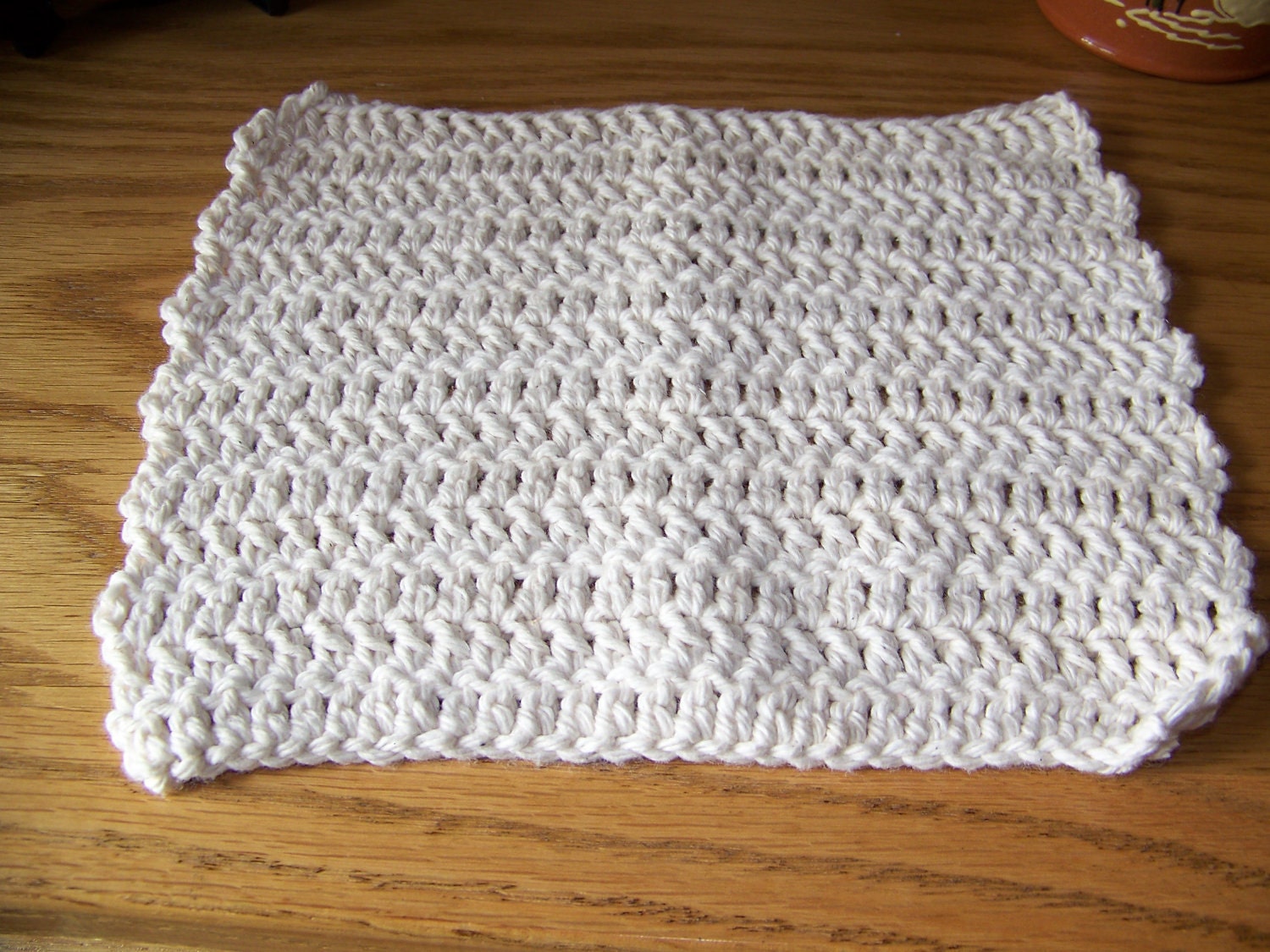 Set of 3 Ecru 100% Cotton Crocheted Dish Cloths Packaged for Gift Giving