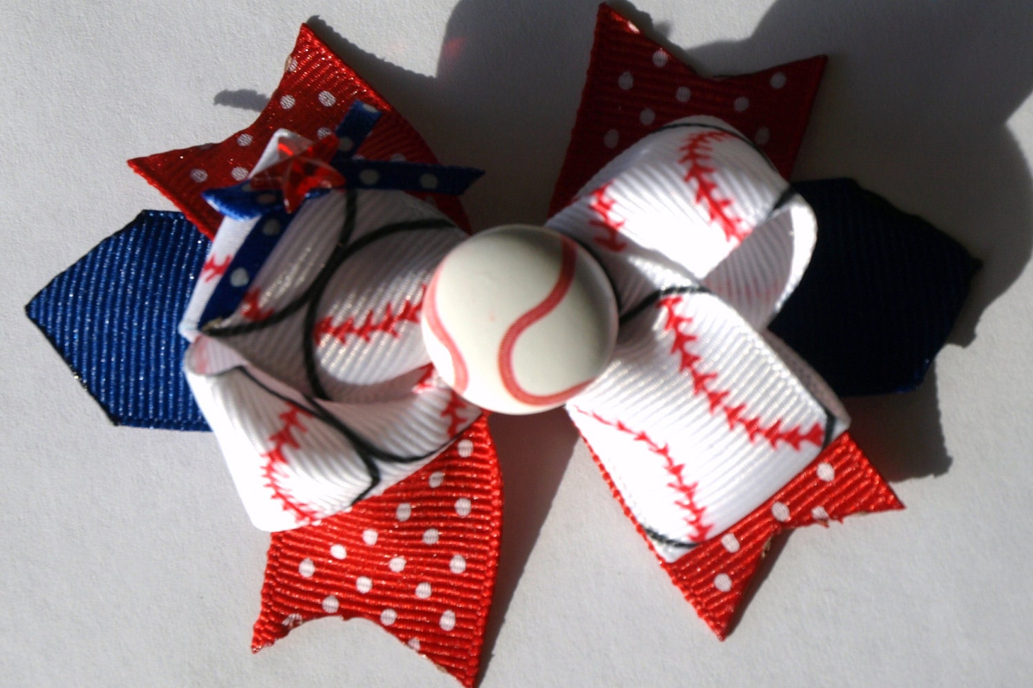 custom colors baseball hair bow