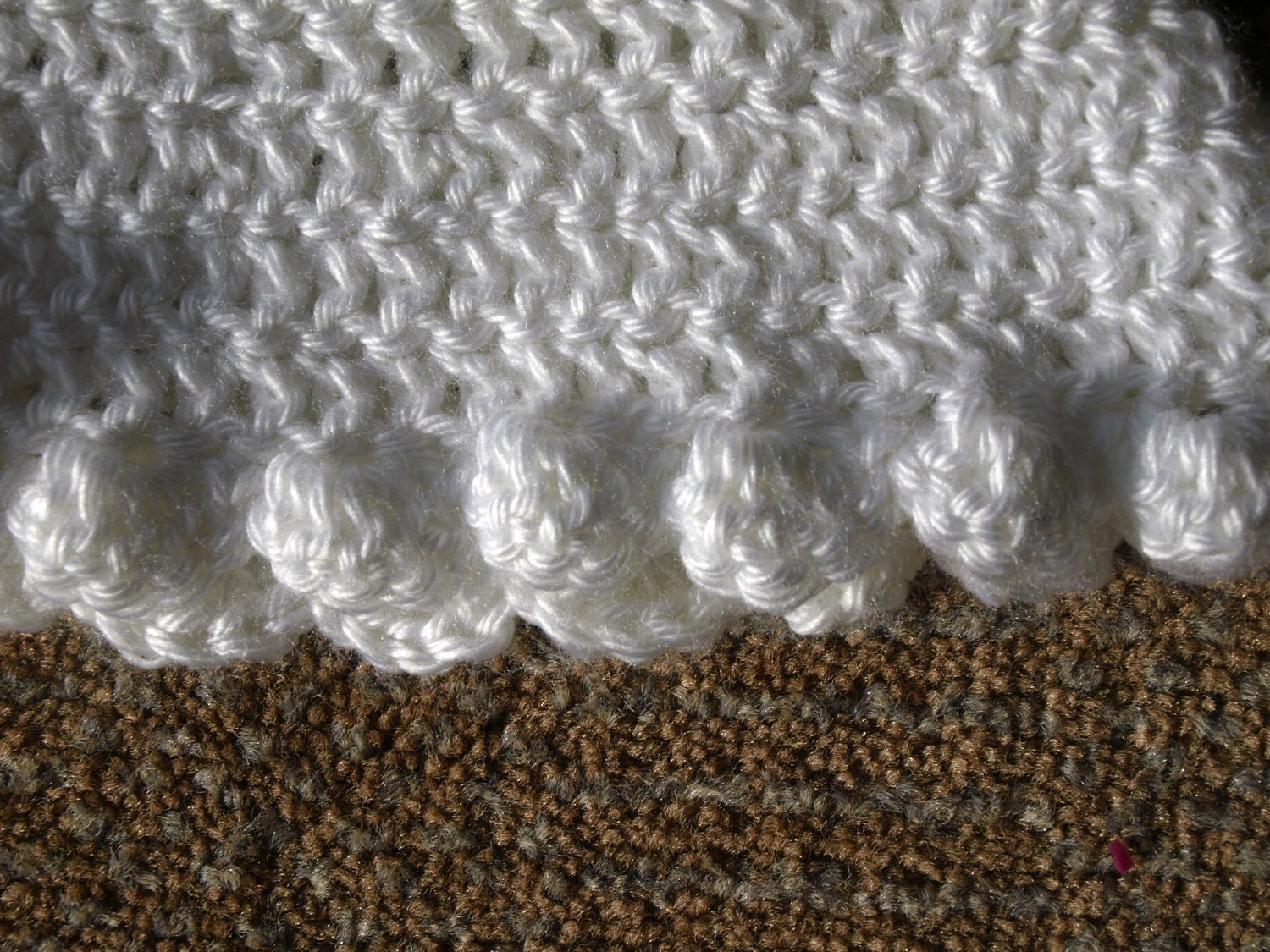 white crochet bunny hat for child