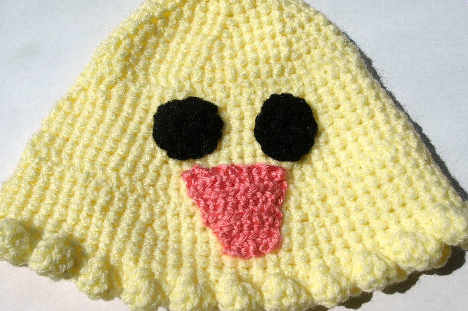 yellow crochet chick hat for child