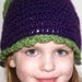 crocheted purple plum hat for kids