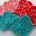 dual color crochet flowers- set of 10