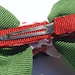 red and green rose hair bow- flower bow- summer hair clip