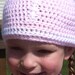 pink crochet football beanie- sports hat- girls