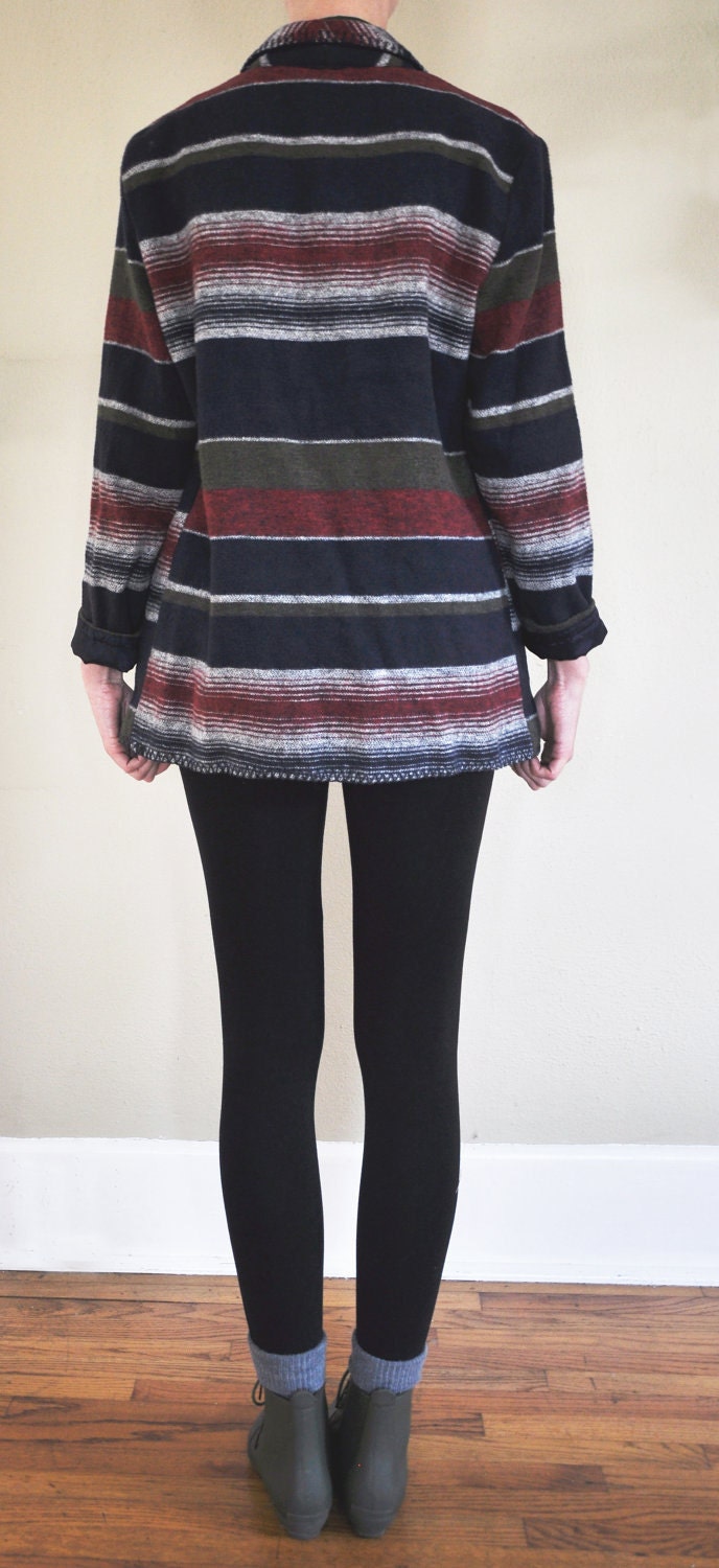 Colorful Southwest Blanket Blazer Jacket Shawl Collar Small - Medium