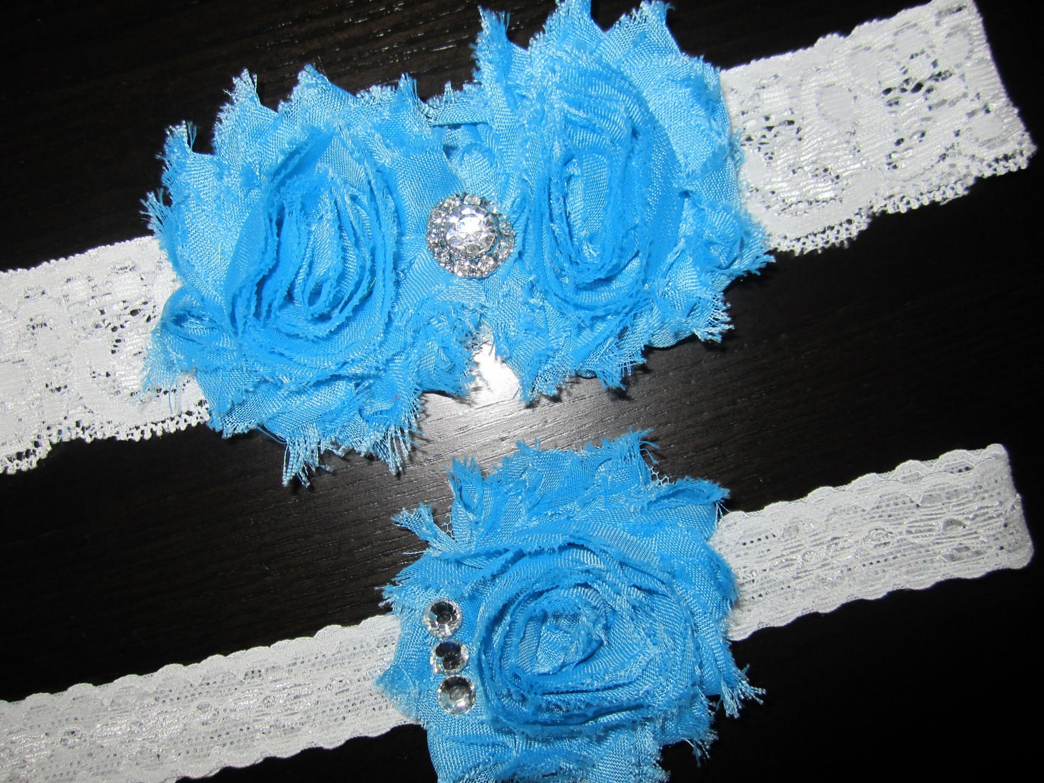 Wedding Garter, White and Blue Garter Set, Vintage Garter Set, Bridal, Blue, Wedding Garder, Something Blue