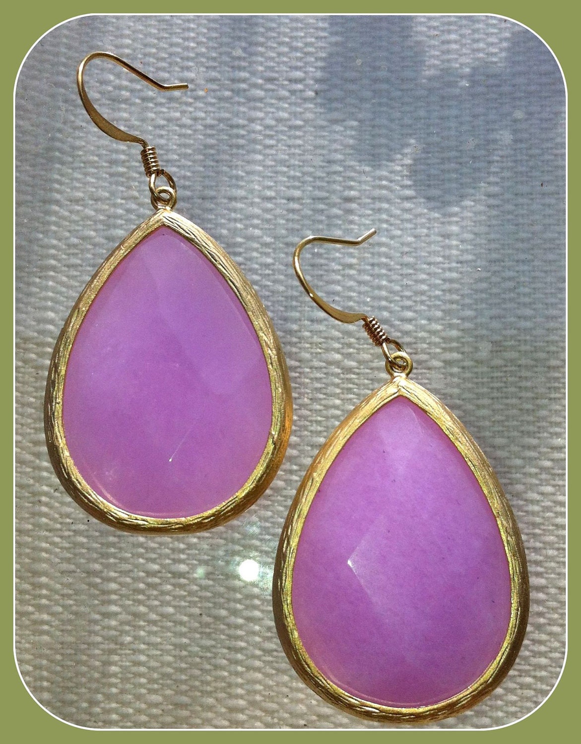 Pink Agate Drop Earrings