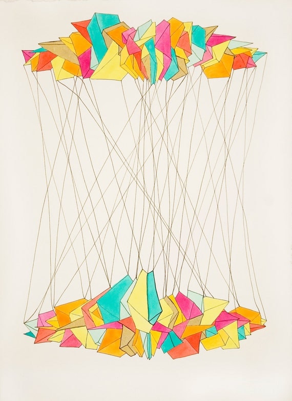 February 23, 2012 (Weightless 2) - original ink and watercolor drawing