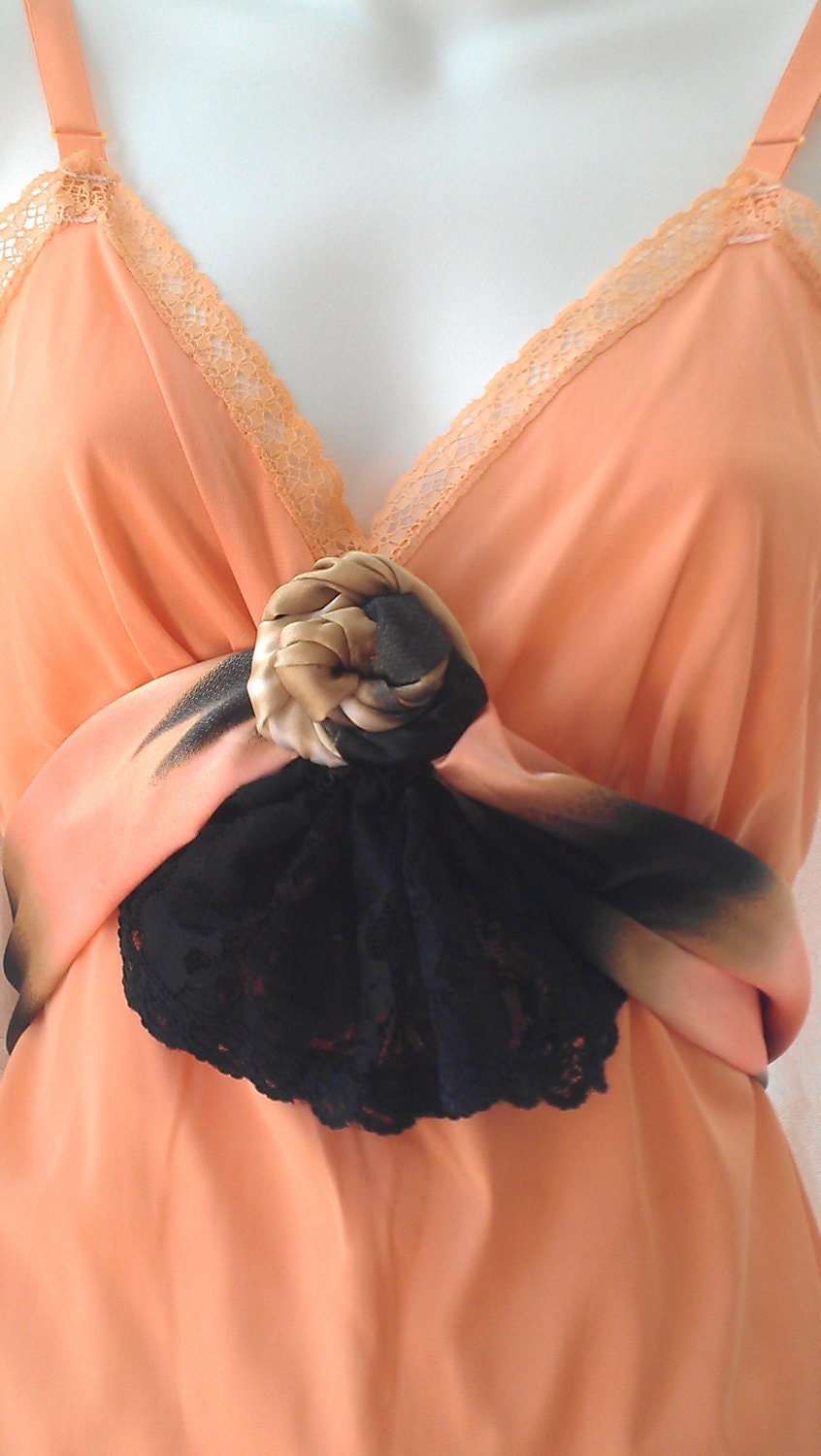 Orange Slip Dress, Size Small/Med