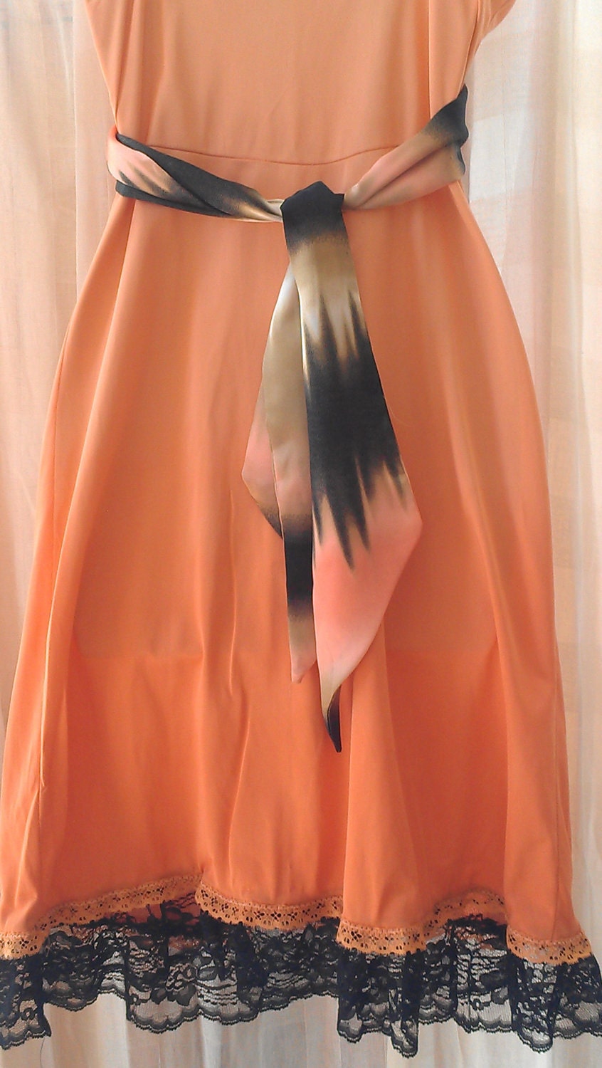 Orange Slip Dress, Size Small/Med