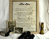 A  French Poem For Dad Framed Print on Handmade Paper Fathers Birthday Gift for Dad