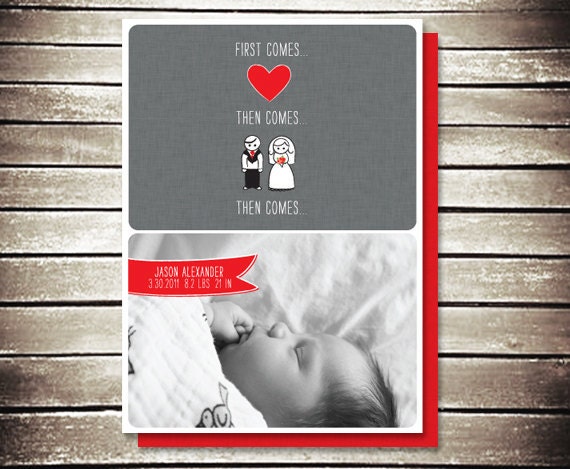 First Comes Love PHOTO CARD printable Il_570xn
