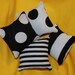 Spots and Stripes - Black and White Catnip Pillows (set of 4)