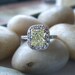 Fancy Yellow Diamond Engagement Ring Diamond Halo 14k White Gold