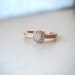 Diamond Engagement Ring Diamond Halo 14K Rose Gold Pink Gold Hand Engraved