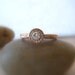 Diamond Engagement Ring Diamond Halo 14K Rose Gold Pink Gold Hand Engraved