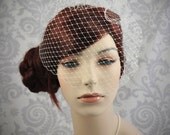 Custom Birdcage Veil - Any Size, ivory, white, champagne.