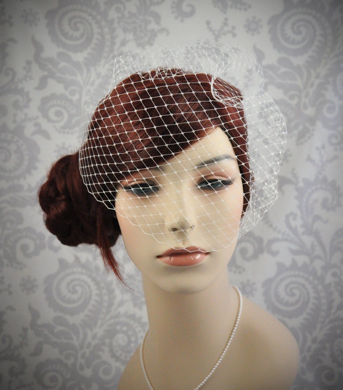 Custom Birdcage Veil - Any Size, ivory, white, champagne.