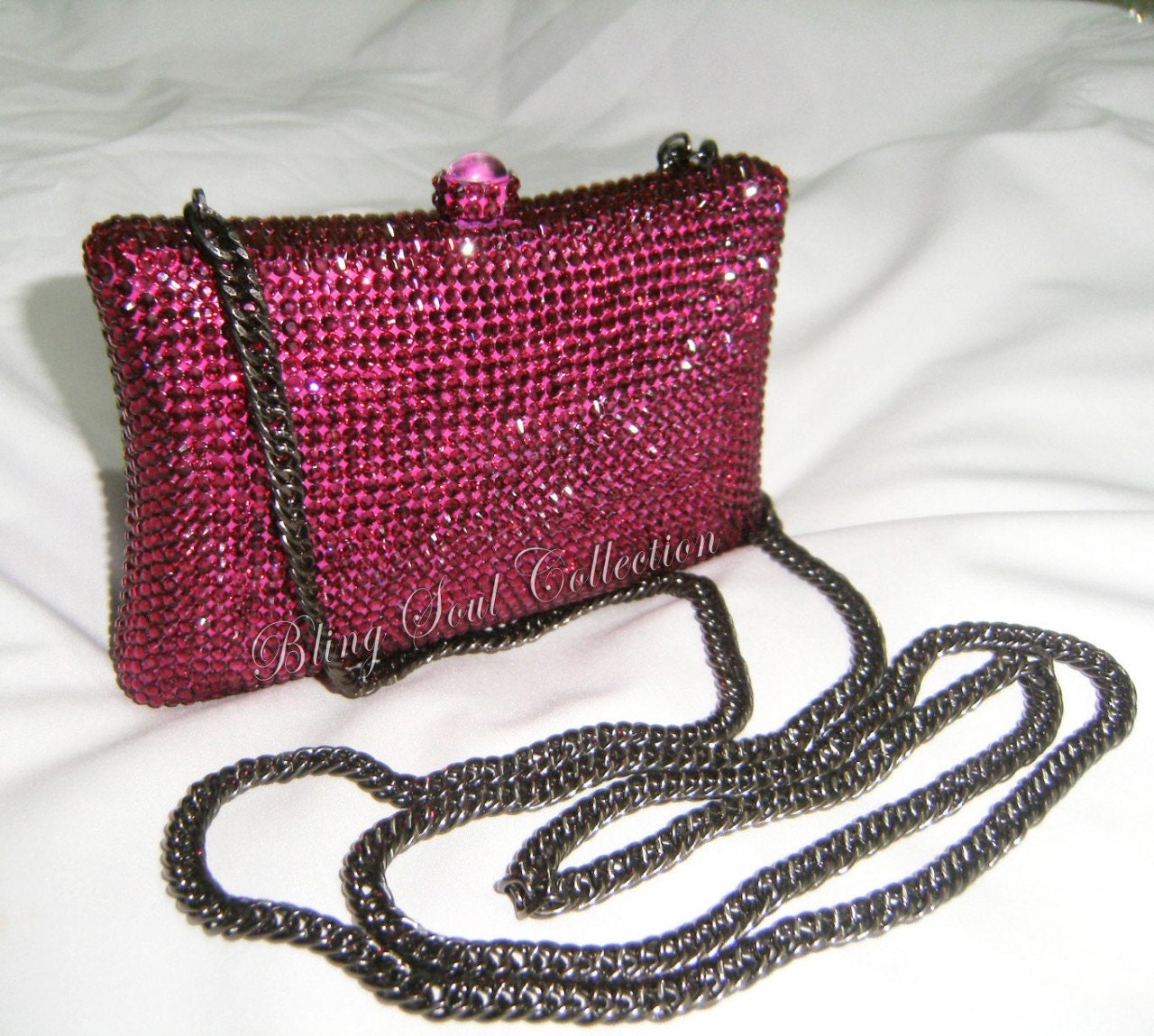 ROSE PINK SWAROVSKI Crystallized Wedding Clutch Purse, Bridal Bag, Bridesmaids, Mother of Bride, Crystal Handbag, Clutch Purse, Wallet