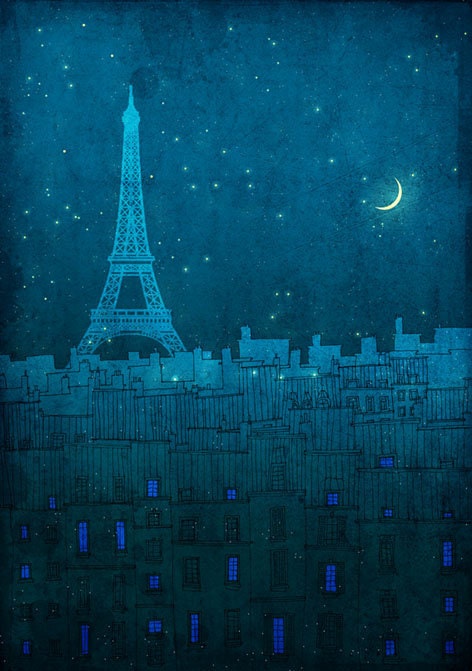 Paris illustration - The Eiffel tower in PARIS - Fine art illustration, Fine art prints, Art Posters, Paris art, Paris decor, Wall art