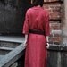 Red Long Dress/ Linen Evening Dress Gown - Made to order